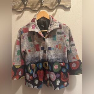 Damee Patterned Jacket Sz PM EUC